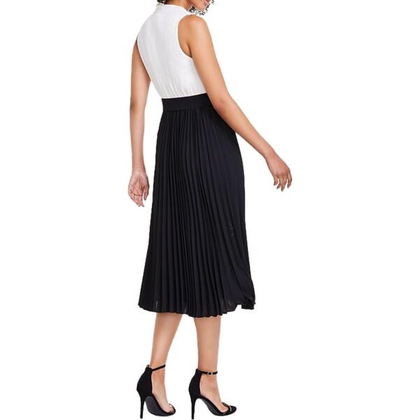 Anne Klein Womens Pleated Sleeveless Midi Dress - Image 2