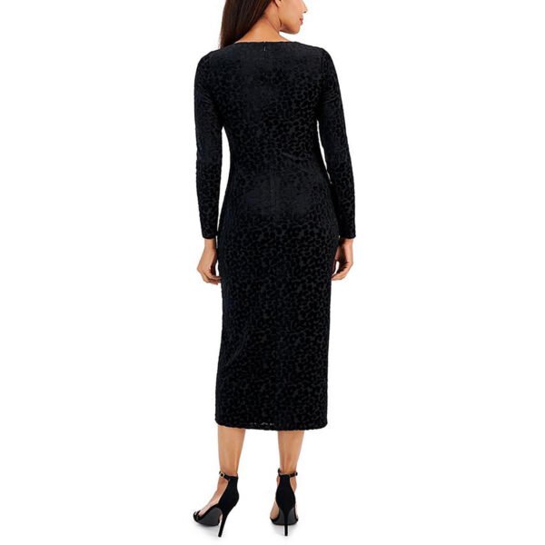 Anne Klein Womens Tea Length Velvet Midi Dress - Image 2