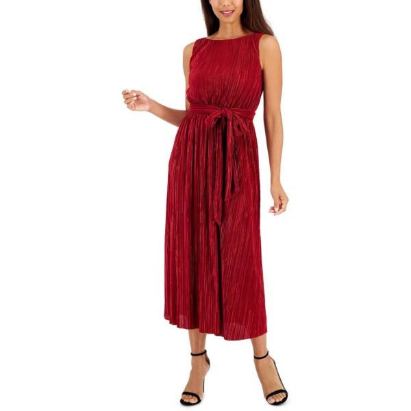 Anne Klein Womens Pleated Summer dress Midi Dress - Image 3