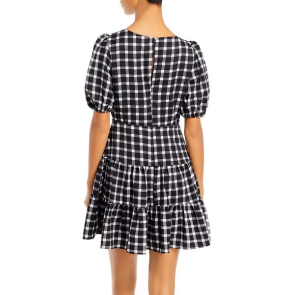 Aqua Womens Plaid Short Mini Dress - Image 3